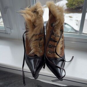 Giuseppe Zanotti Black and Brown Heeled Boots